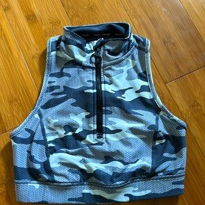 DKNY Gray Camouflage Sports Bra